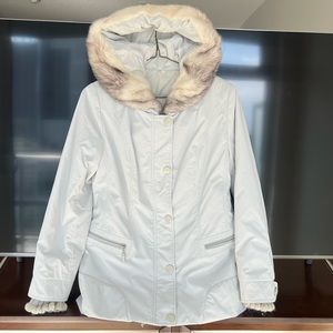 Winter water resistant coat with a rabbit lining